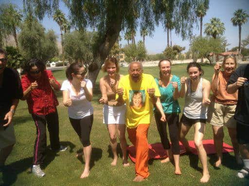 Stress buster rocking chair yoga with the world famous Yoig Ramesh in Palm Springs on weekends. Lol