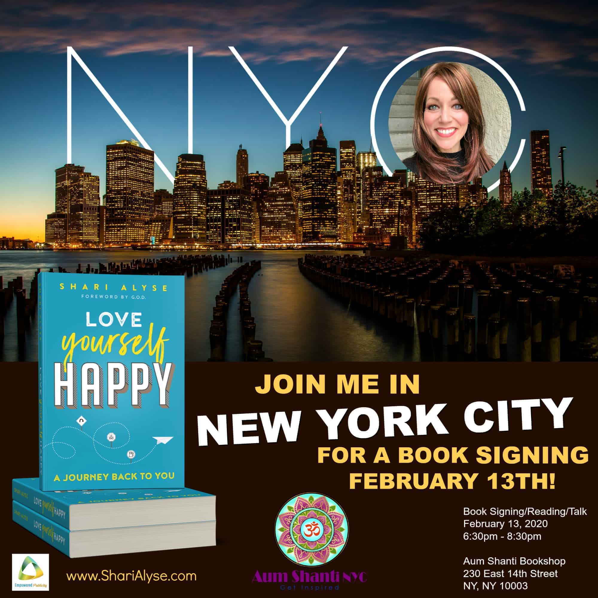 Hiya, Big Apple! You are next up on the Love Yourself Happy book tour! I hope to see your awesome se