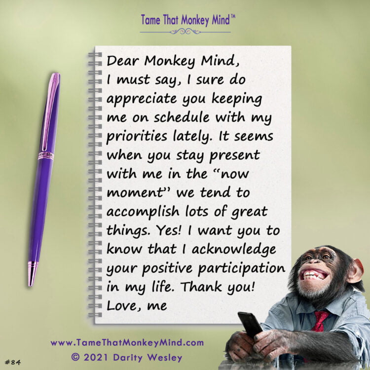 Hereβs the latest post from my Tame That Monkey Mind website http://www.TameThatMonkeyMind.com. Wh