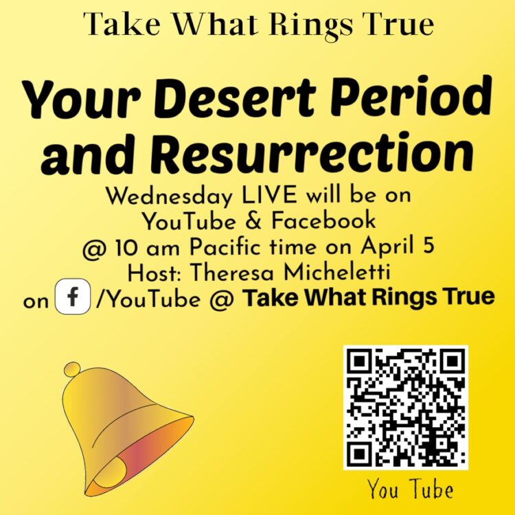 You go thru stages in life and resurrection. Free. Join me LIVE at 10 am Pacific time Wednesdays on