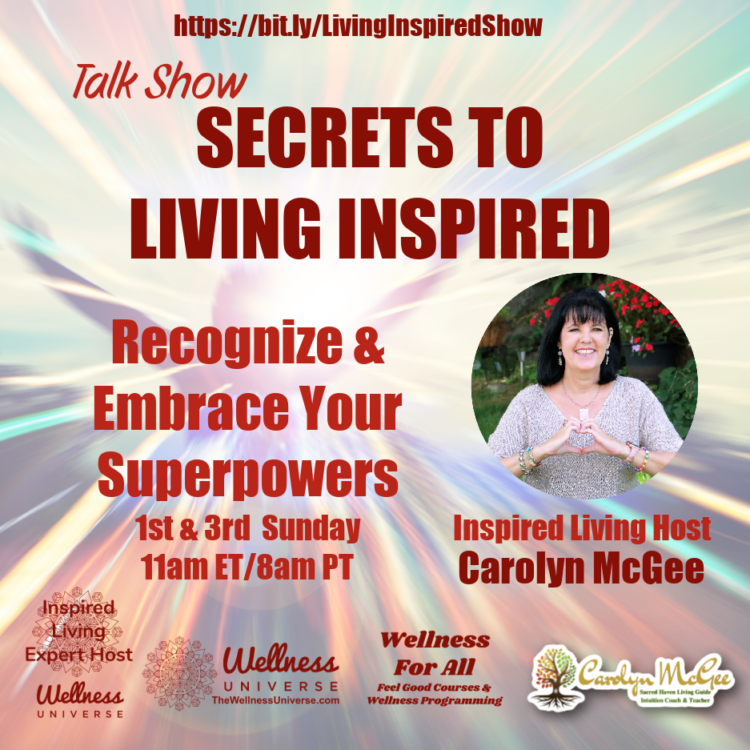 LIVE TOMORROW! Join us for the Secrets to Living Inspired Talk show. Inspirational conversations wit