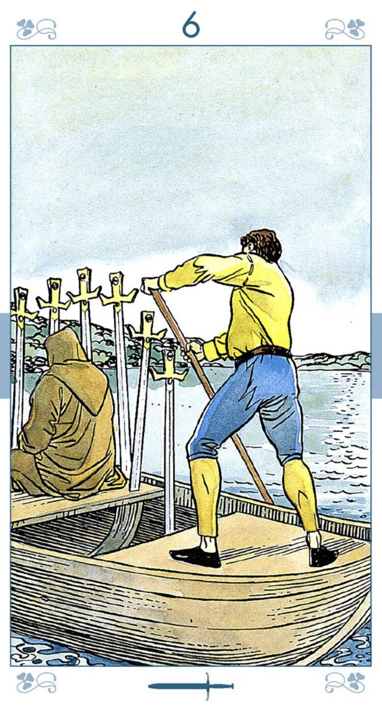 “Today’s a great day to leave in silence.” Six Of Swords – Universal Tarot Deck Join me 