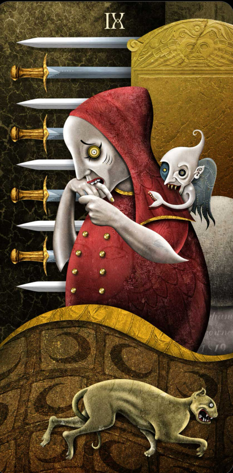 “Today’s a great day to address your worries, fears & anxieties.” Nine Of Swords – D