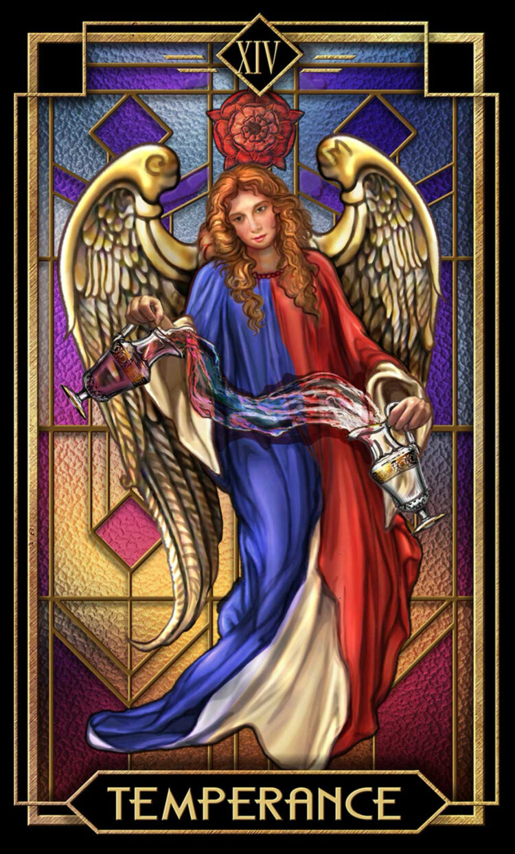 “Today’s a great day to learn & practice moderation.” Temperance – Tarot Decoratif D