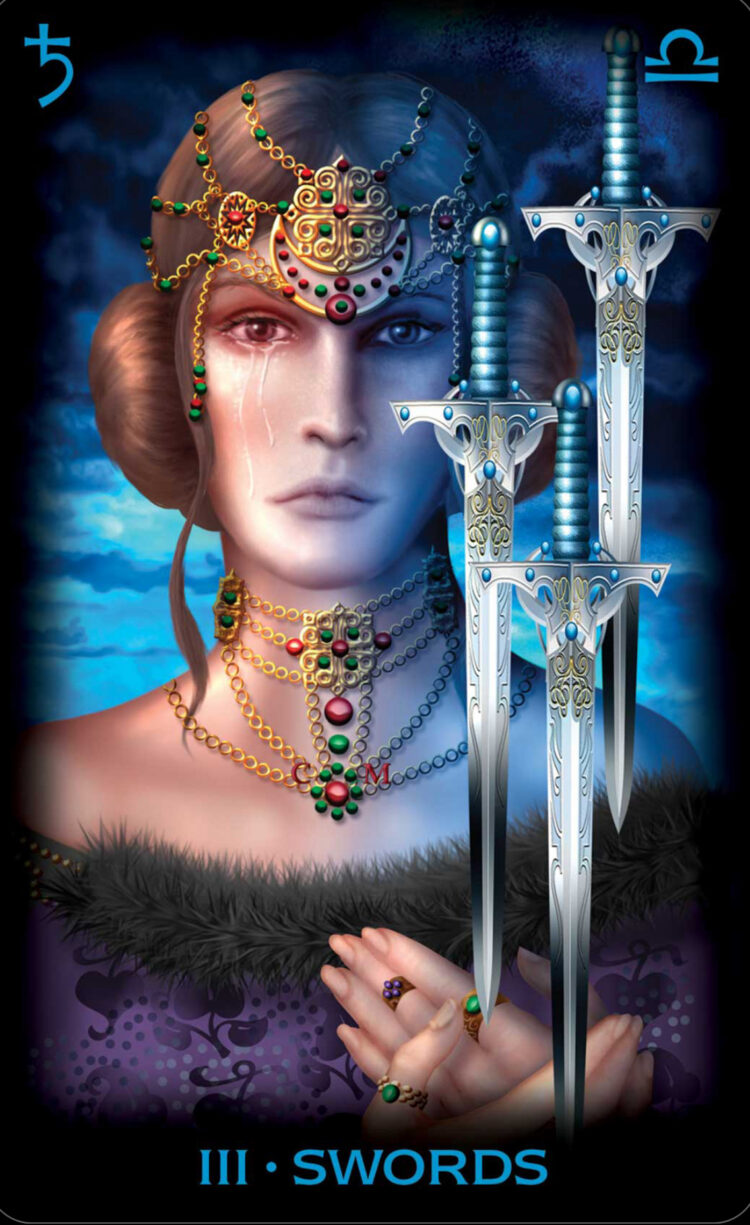 “Today’s a great day to deal with any & all loss & grief you have.” Three Of Swords &#