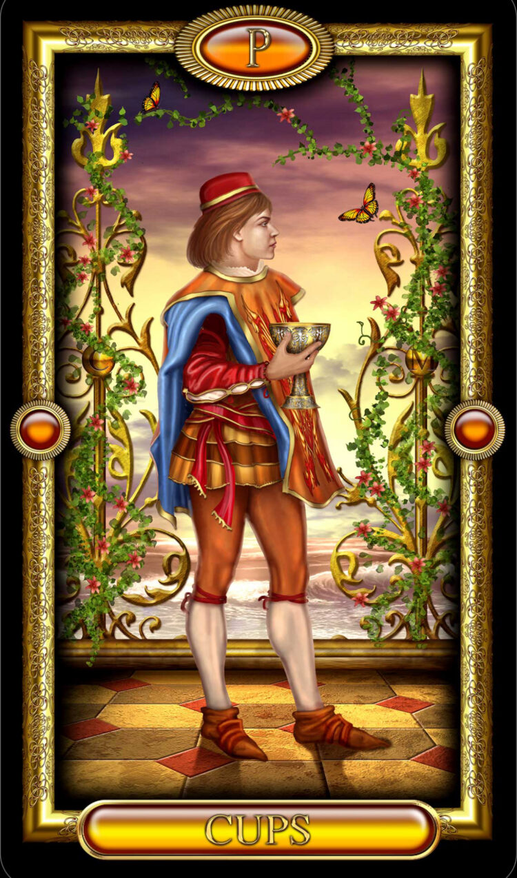 “Today’s a great day to give yourself a break.” Page Of Cups – Tarot Royale Deck & A