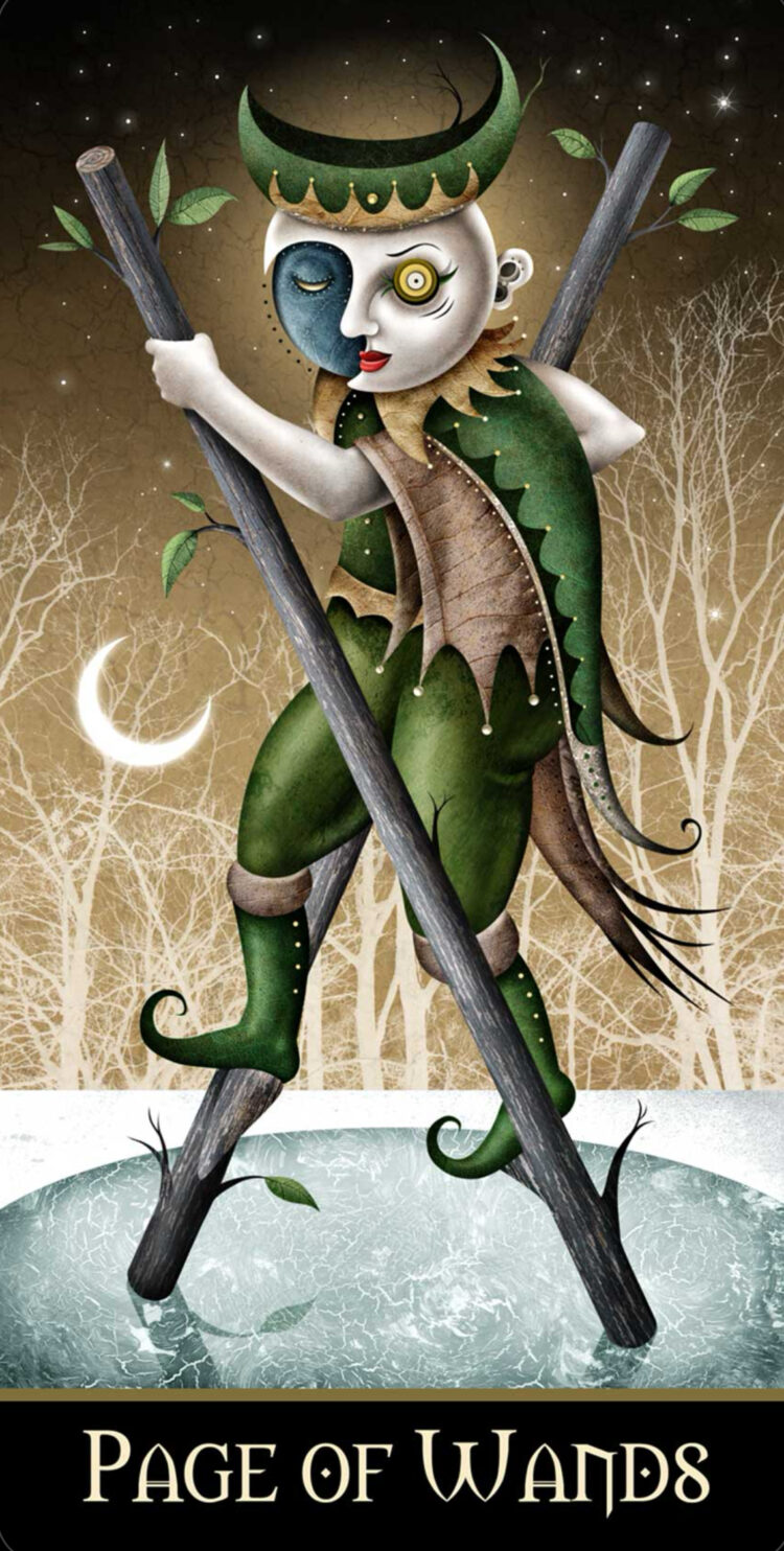 “Today’s a great day to take a risk.” Page Of Wands – Deviant Moon Tarot Deck & App 