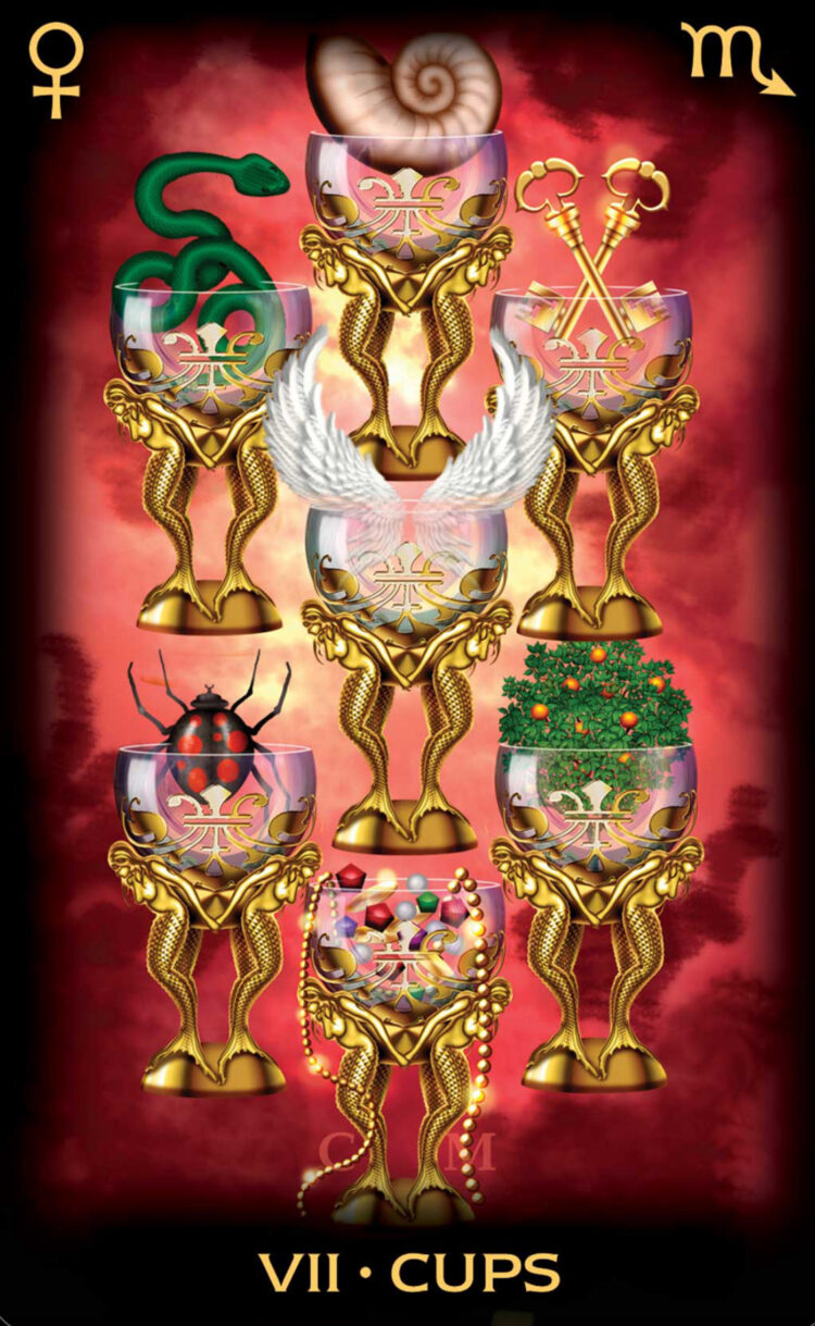 “Today’s a great day to be proactive from becoming overwhelmed.” Seven Of Cups – Tarot O