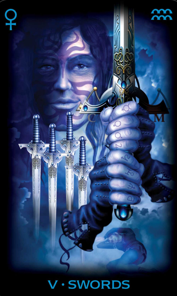 “Today’s a great day to face yours fears with grace & determination.” Five Of Swords ̵