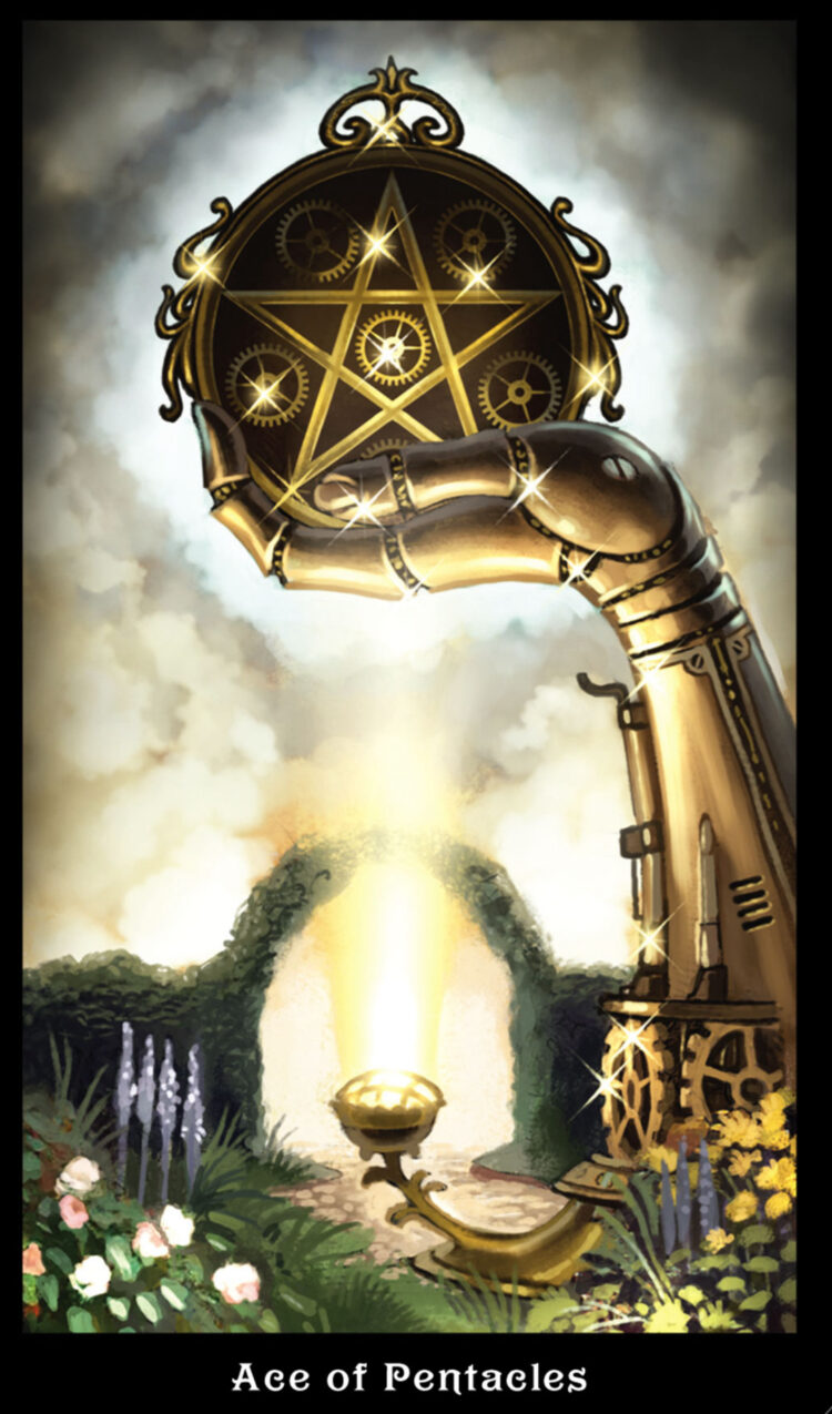 “Today’s a great day to stay focused on your creations.” Ace Of Pentacles – SteamPunk Ta