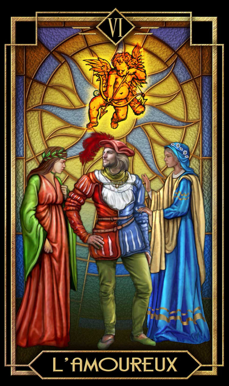 “Today’s a great day to commit to yourself.” L’amoureux – Tarot Decoratif Deck & A