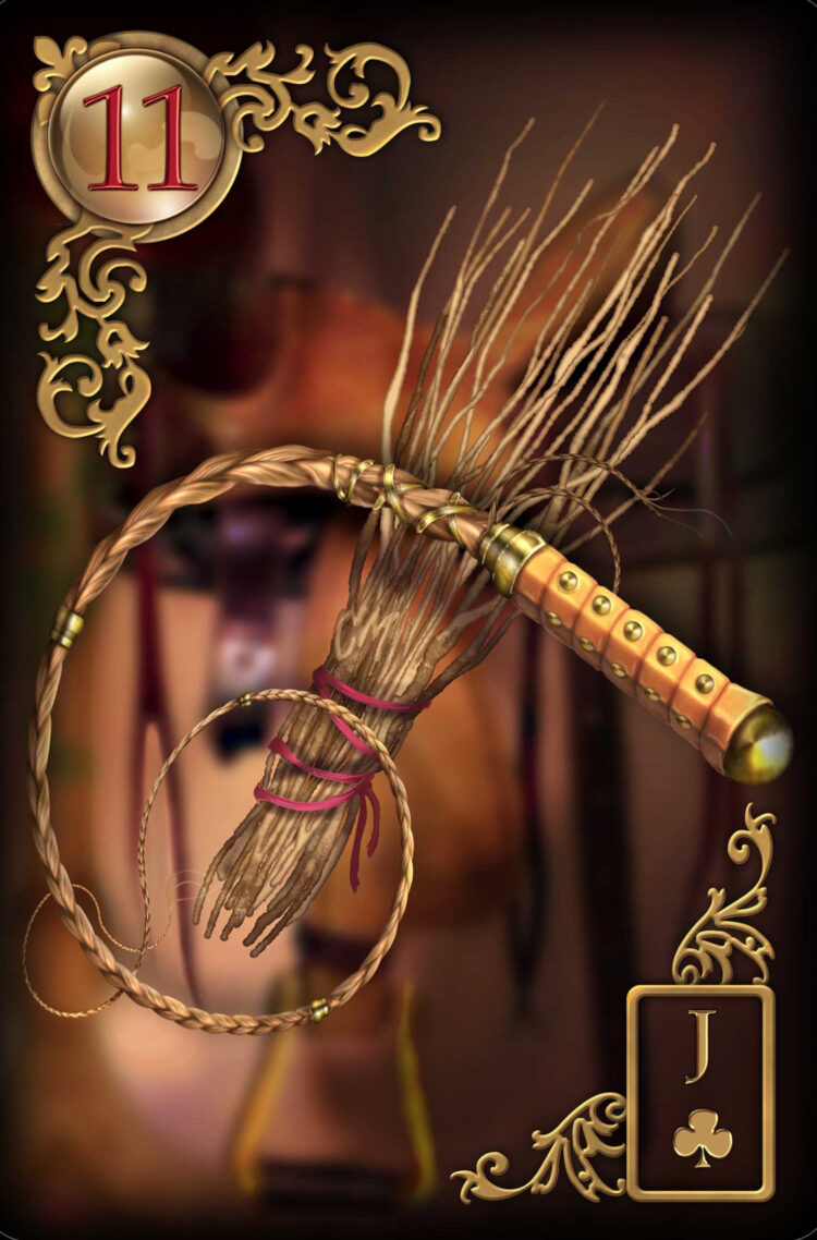 “Today’s a great day to maintain your discipline.” The Whip – Gilded Reverie Lenormand D