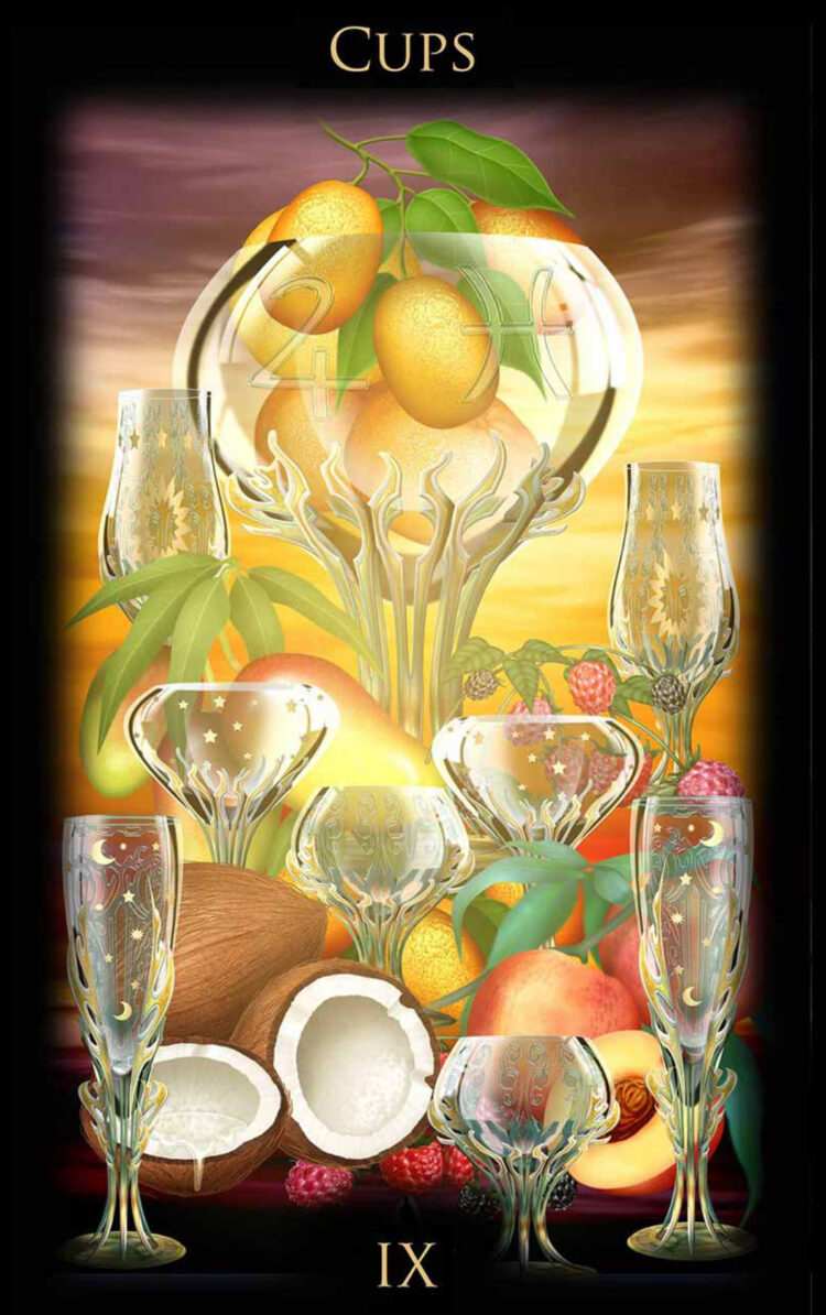 “Today’s a great day to REALLY enjoy the abundance & blessings.” Nine Of Cups – Lega