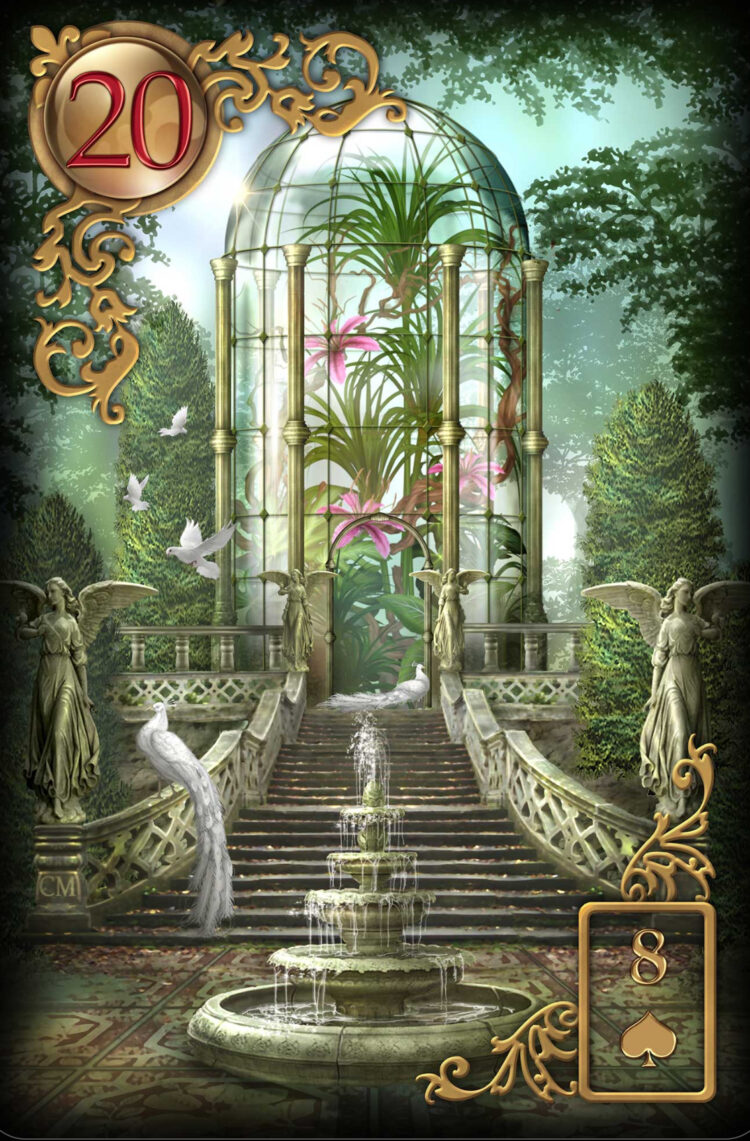 “Today’s a great day to get out & get social.” The Garden – Gilded Reverie Lenormand