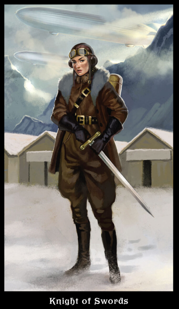 “Today’s a great day to ‘put on a happy face’.” Knight Of Swords – SteamPunk Tarot D