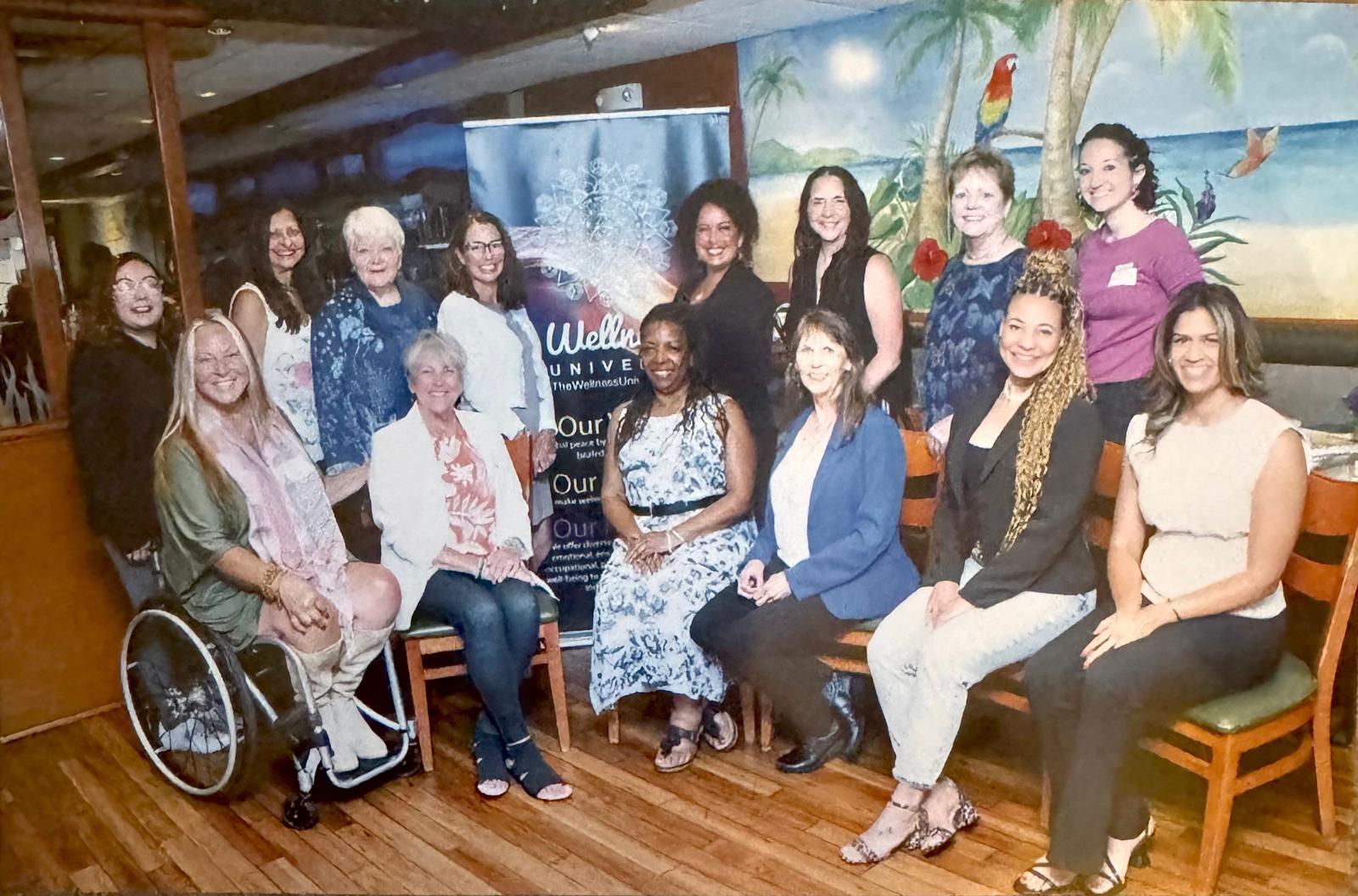 Anna Pereira speaking at a wellness and book signing fundraiser supporting the Alzheimer's Association