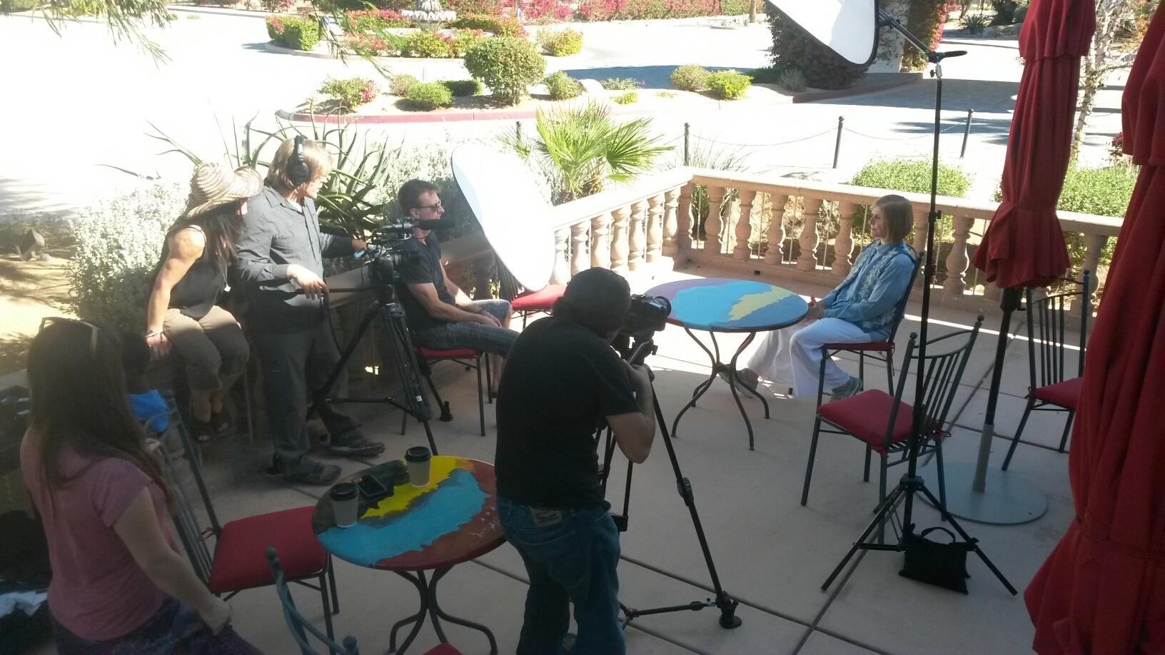 Elizabeth Kipp on set in Los Angeles for a Pain Free Kids film.