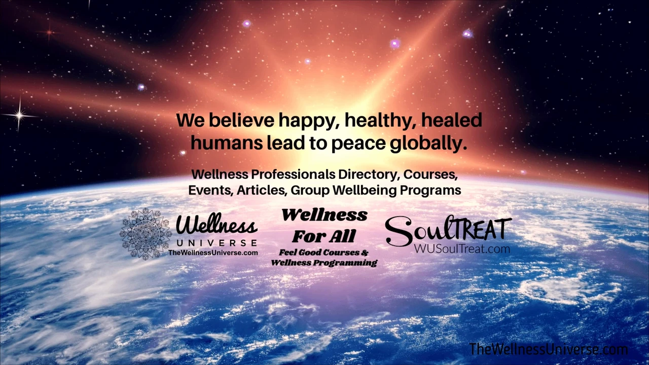 We believe happy, healthy, healed humans lead to peace globally. Wellness Professionals Directory, Courses, Events, Articles, Group Wellbeing Programs. The Wellness Universe, Wellness For All, SoulTreat.